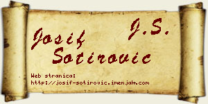 Josif Sotirović vizit kartica